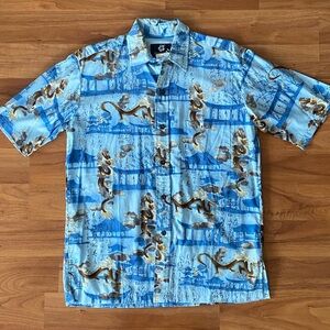 ❤️ Dragon Asian Print Hawaiian Shirt Made in Hawaii Button Down Aloha Shirt NWT
